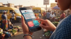 female making a app purchase