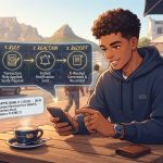 Young man viewing bank balance on phone